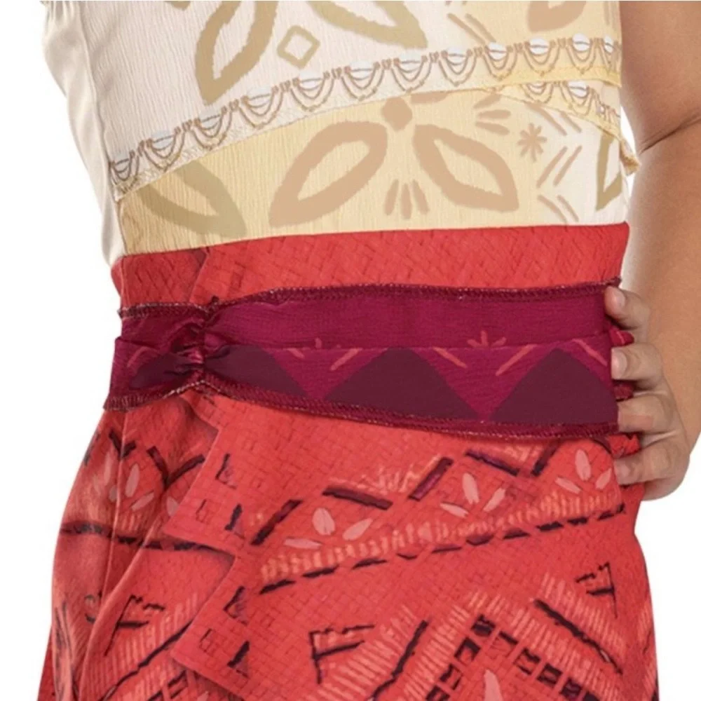 Disney Moana 2 Child Costume Girls Size 4-6X Disguise One Shoulder Dress New